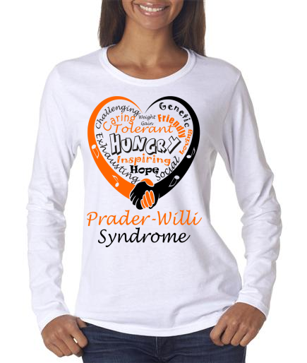 Prader - Willi Syndrome Ladies LS Shirt  White